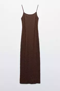 Платье-футляр макси из жатой ткани