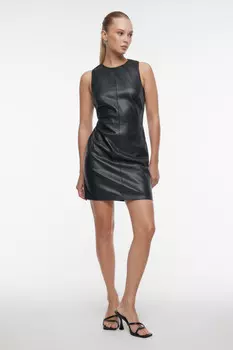 Платье-футляр мини без рукавов