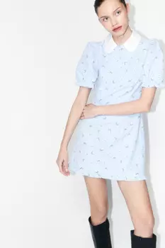 Платье-футляр мини с цветочным принтом