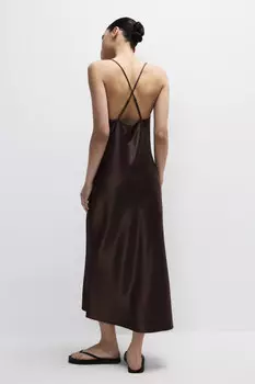 Платье-комбинация атласное на бретелях