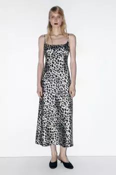 Платье-комбинация миди атласное