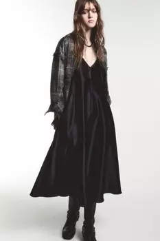 Платье-комбинация миди атласное на бретельках