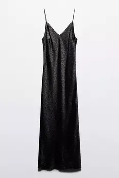 Платье-комбинация миди с леопардовым принтом