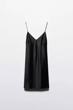 Платье-комбинация мини атласное на бретельках