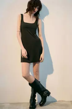 Платье-майка мини из гладкого трикотажа