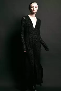 Платье макси из сетки с флоковым принтом