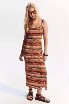 Платье макси облегающее ажурное