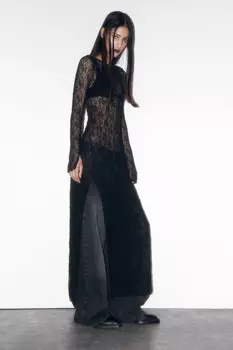 Платье макси облегающее из кружева