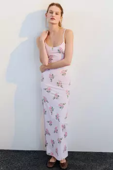 Платье макси облегающее на бретельках