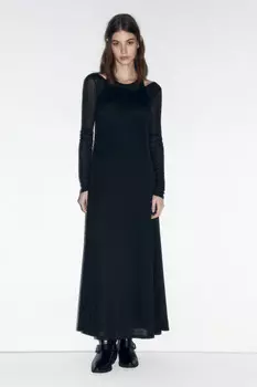 Платье макси трикотажное с подкладкой-майкой