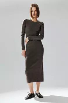 Платье миди из вязаного трикотажа