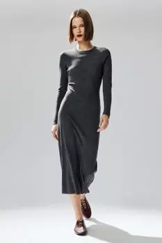 Платье миди из вязаного трикотажа