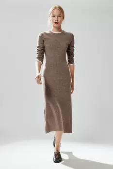 Платье миди из вязаного трикотажа