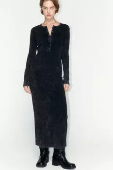 Платье миди облегающее с вареным эффектом