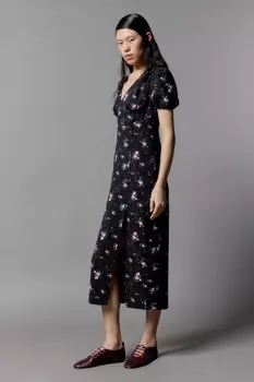 Платье миди приталенное с разрезом