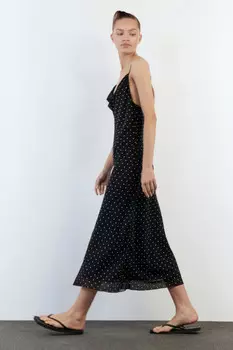 Платье миди шифоновое на тонких бретелях