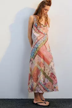 Платье миди шифоновое с принтом