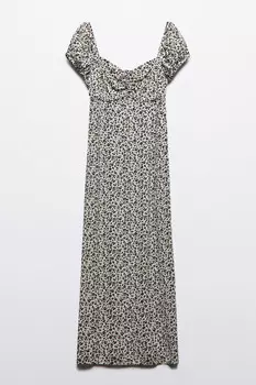 Платье миди вискозное с принтом