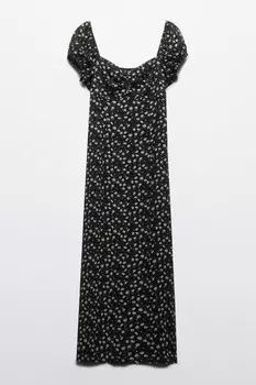 Платье миди вискозное с принтом