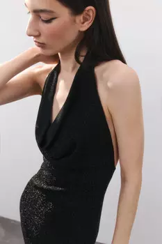 Платье мини коктейльное с люрексом