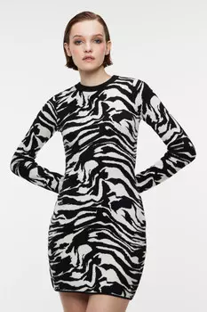 Платье мини облегающее вискозное тонкой вязки