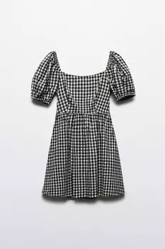 Платье мини приталенное из муслина