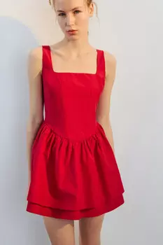 Платье мини с корсетом и пышной юбкой