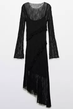 Платье облегающее из кружевной сетки