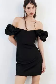 Платье облегающее с корсетом и пышными рукавами