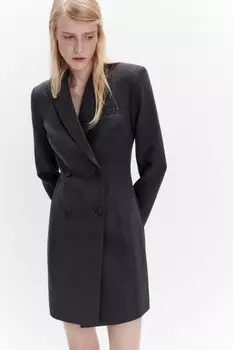 Платье-пиджак мини приталенное с лацканами