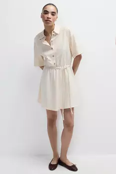 Платье-рубашка мини с поясом