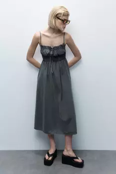 Платье-сарафан миди хлопковое с вареным эффектом