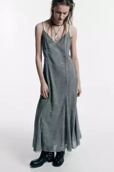 Платье-сарафан миди из вареного хлопка