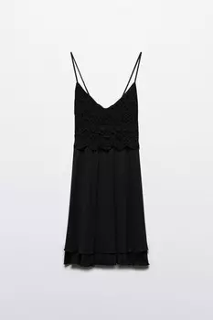 Платье-сарафан мини с кружевным лифом