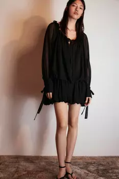 Платье шифоновое с заниженной талией