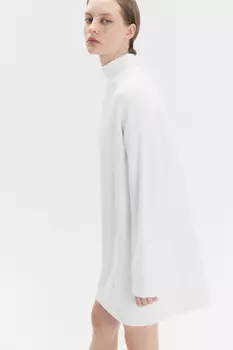 Платье-свитер мини вискозное с воротником