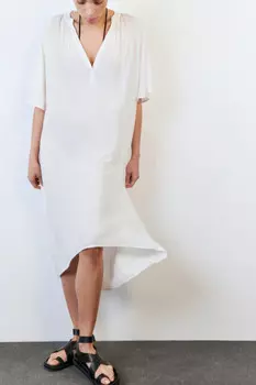 Платье-туника пляжное вискозное с вырезом