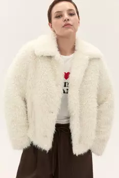 Полупальто с длинным ворсом