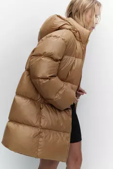 Пуховик oversize стеганый на натуральном утеплителе