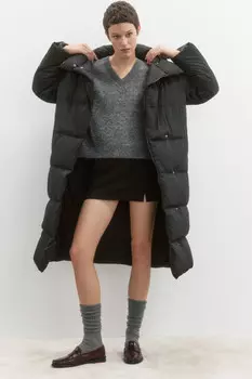 Пуховик стеганый на натуральном утеплителе