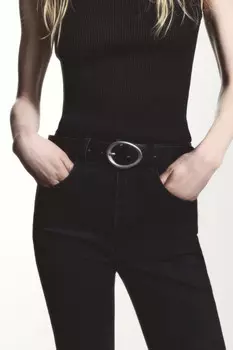 Ремень брючный гладкий с овальной пряжкой