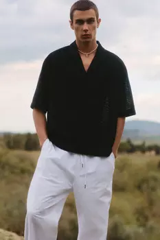 Рубашка ажурная с коротким рукавом