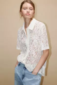 Рубашка ажурная с короткими рукавами