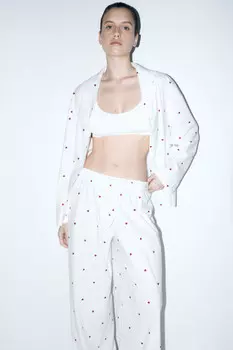 Рубашка домашняя свободная с принтом