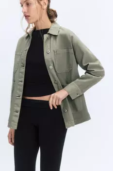 Рубашка джинсовая прямая с накладными карманами