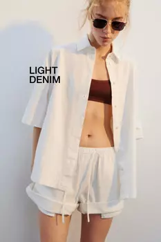 Рубашка джинсовая с коротким рукавом