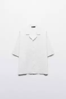 Рубашка хлопковая с вафельной фактурой