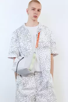 Рубашка хлопковая с коротким рукавом и принтом