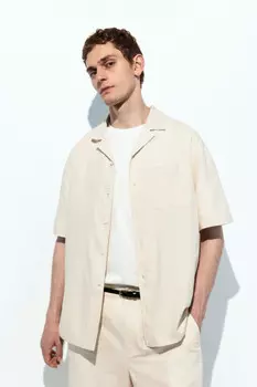 Рубашка льняная с коротким рукавом