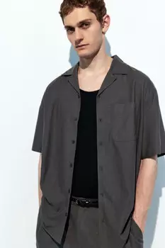 Рубашка льняная с коротким рукавом